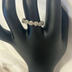 Diamonique Rose Eternity Band Ring, Sterling Silver, Sz. 8-8.5